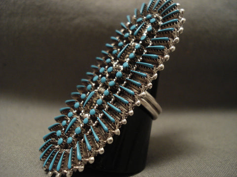 One Of The Most Intricate Turquoise Zuni Silver Ring