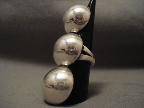 Bulbous Huge Vintage Navajo Silver Bulb Ring