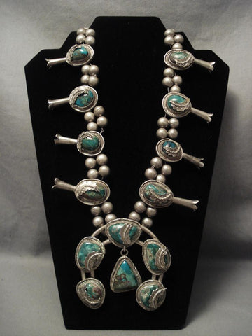 The Best Vintage Navajo Chrysocolla Silver Necklace