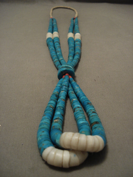 Museum Vintage Navajo Old Blue Gem Turquoise Necklace