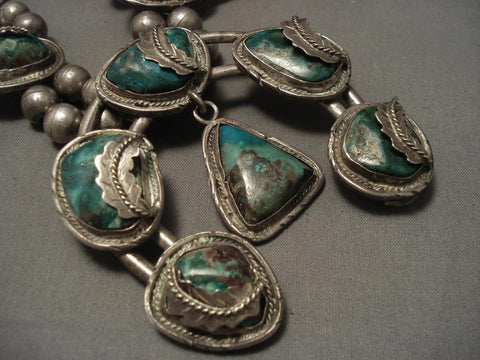 The Best Vintage Navajo Chrysocolla Silver Necklace