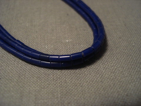 T5he Most Intricate And Thin Vintage Navajo Lapis Silver Necklace