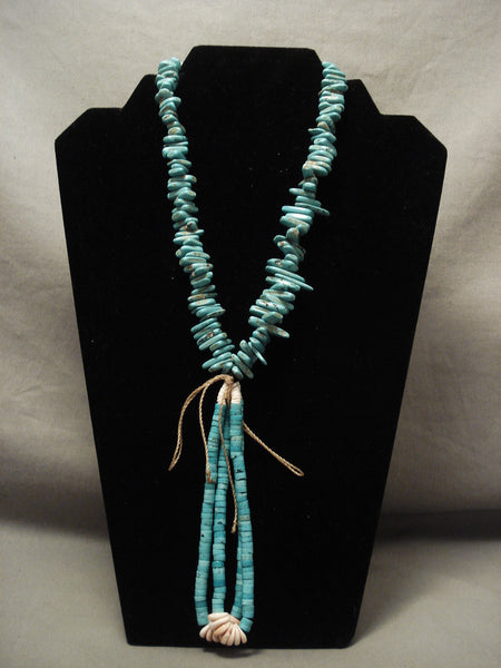 Superior Vintage Navajo 'Rectangular Nugget' Turquoise Jacla Necklace