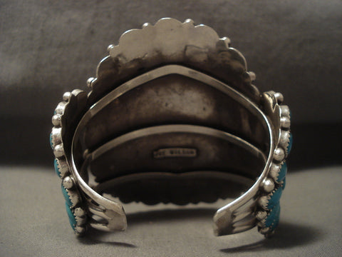 Towering Vintage Navajo Turquoise Silver Bracelet