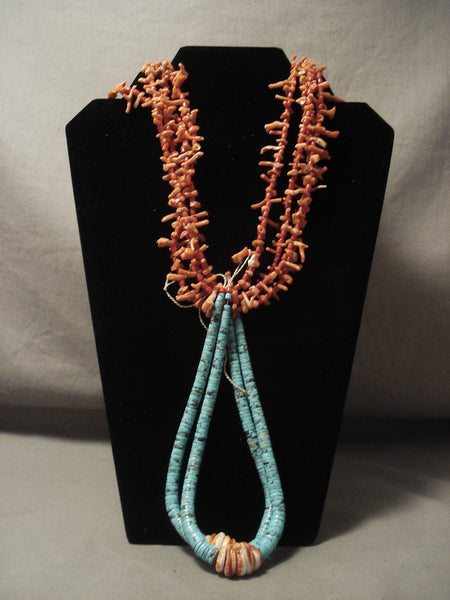 Museum Vintage Santo Domingo Coral Turquoise Necklace