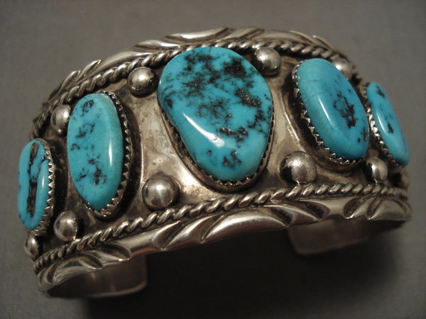 Museum Vintage Navajo Jimmie Yazzie Turquoise Silver Bracelet
