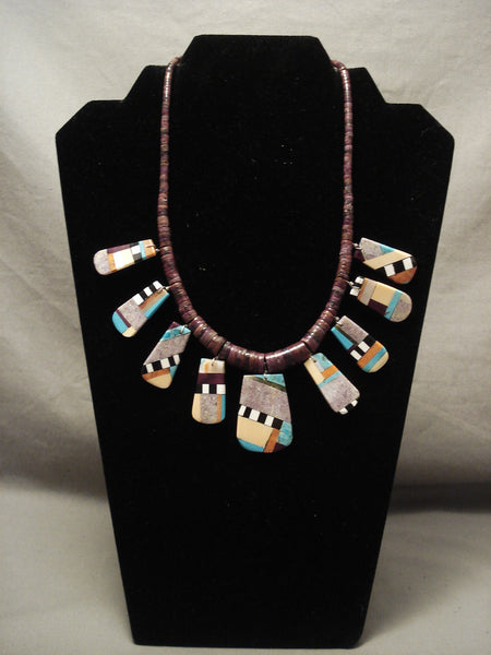 Incredibly Intricate Santo Domingo Turquoise Coral Spiny Oyster Necklace