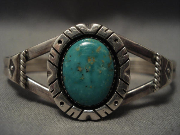 Important Old Navajo Ivan Kee Turquoise Silver Bracelet