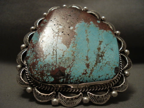 Mammoth Navajo 'Red Spiderweb Matrix' Silver Bracelet- Incredible!!
