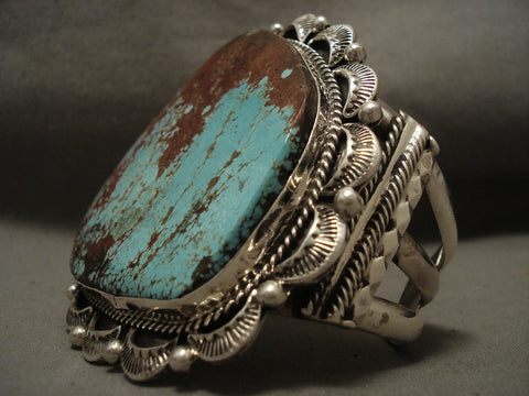 Mammoth Navajo 'Red Spiderweb Matrix' Silver Bracelet- Incredible!!