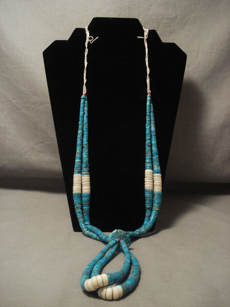 Earlier 1900's Vintage Santo Domingo Persian Turquoise Necklace