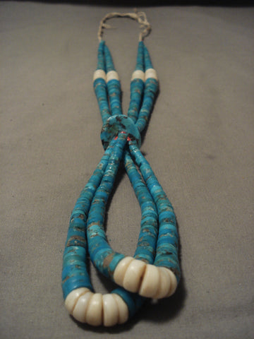 Earlier 1900's Vintage Santo Domingo Persian Turquoise Necklace