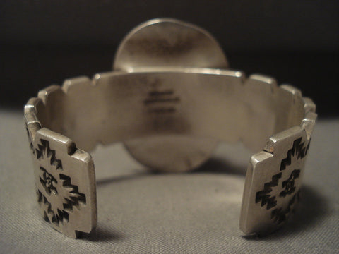 Museum Vintage Navajo 'Bisbee Turquoise' Goat Silver Bracelet