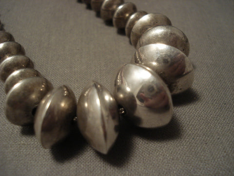 Opulent Vintage Navajo 'Super Long Tube' Silver Necklace