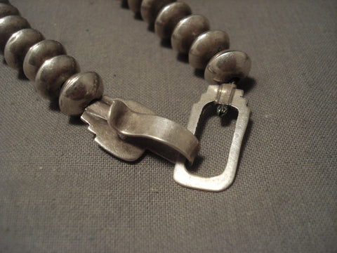 Opulent Vintage Navajo 'Super Long Tube' Silver Necklace