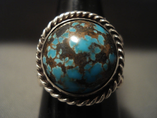 High Grade Vintage Navajo Bisbee Turquoise Silver Ring