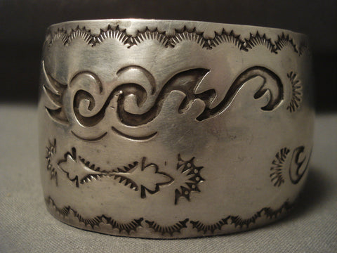 Very Old Wide Vintage Hopi Silver Bracelet