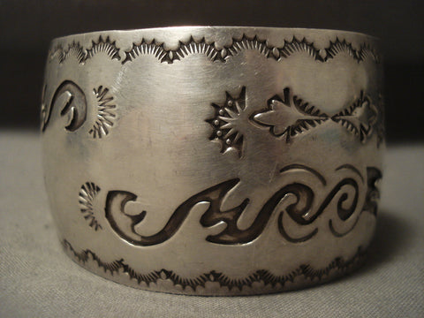 Very Old Wide Vintage Hopi Silver Bracelet