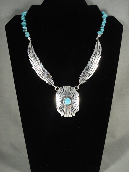 Museum Modernistic Navajo Singer Turquoise Silver Necklace