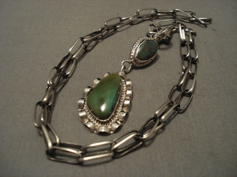 Famous Artist Vintage Navajo Kee Joe Benally (d.) Silver Turquoise Necklace