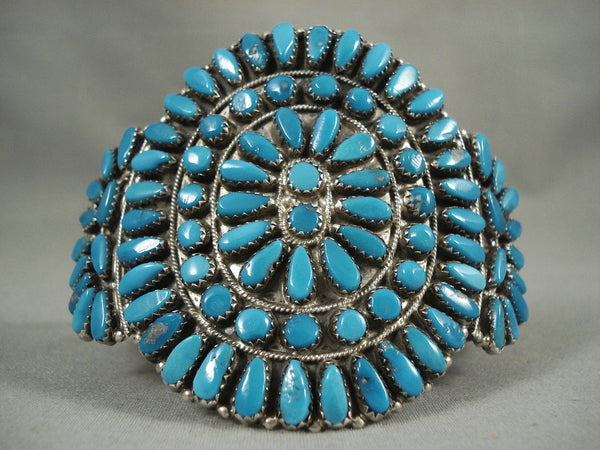 Big Old 'Deep Sea' Turquoise Vintage Navajo Silver Bracelet