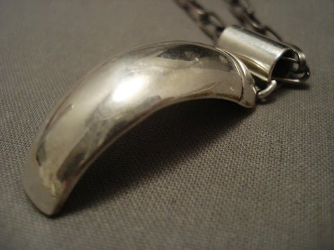 Artist Alert! Vintage Cochiti Joe Joseph Quintana Silver 'Shark Tooth' Necklace