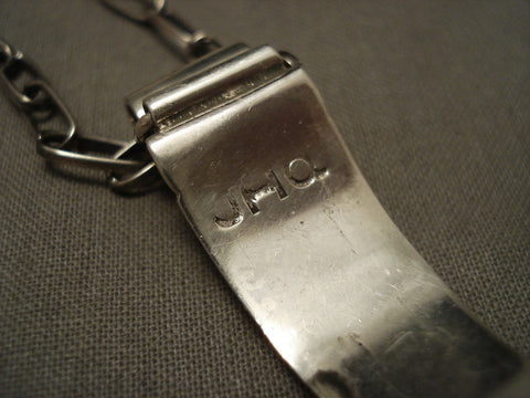 Artist Alert! Vintage Cochiti Joe Joseph Quintana Silver 'Shark Tooth' Necklace