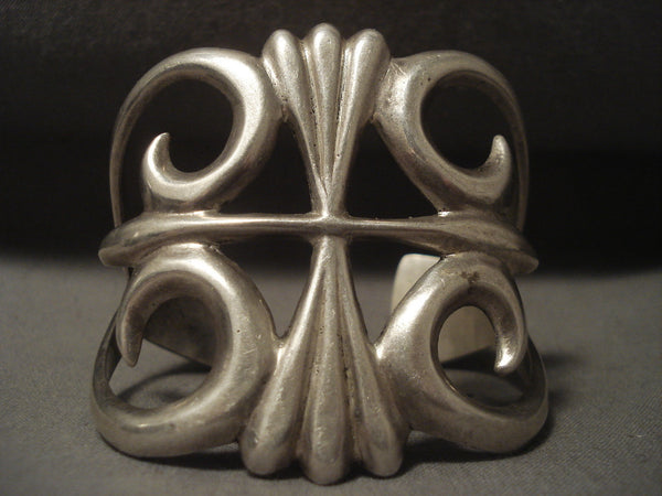 Colossal Vintage Navajo 'Thorn' Silver Bracelet