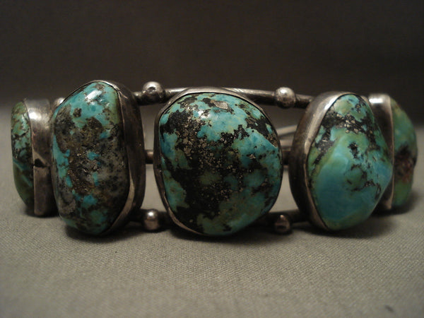 Super Chunky Vintage Navajo Old Royston Turquoise Silver Bracelet