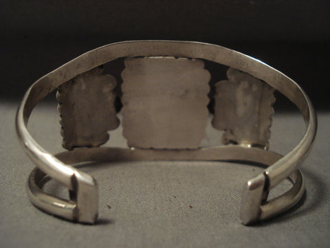 Museum Vintage Navajo 'Advanced Flank' Turquoise Silver Bracelet