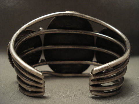 One Of The Best Early Deposit 'Old Kingman' Turquoise Silver Bracelet