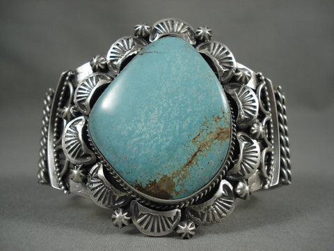 Colossal Vintage Navajo Turquoise Silver Bracelet