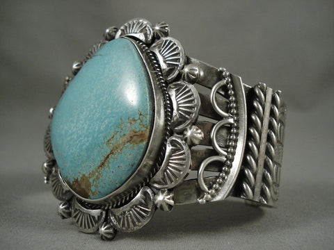 Colossal Vintage Navajo Turquoise Silver Bracelet