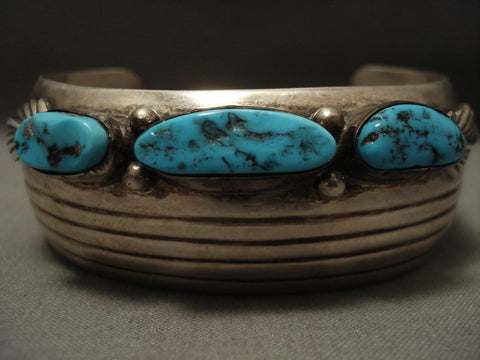 Museum Quality Vintage Navajo 'Sleek Segmented' Silver Bracelet