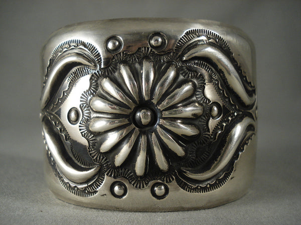 Advanced Silver Work Vintage Navajo 'Hand Hammered' Silver Bracelet