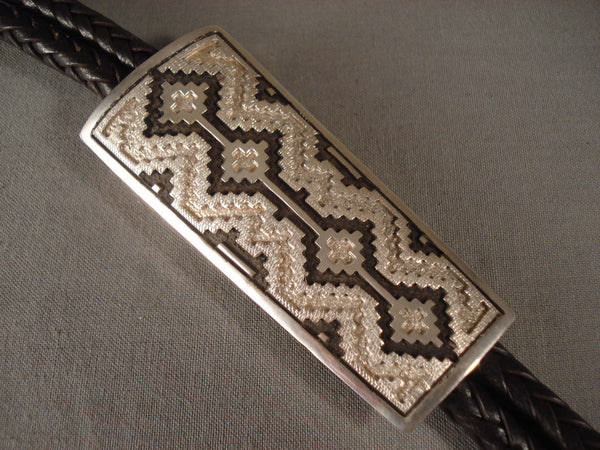 Important Vintage Navajo Dan Jackson Silver Bolo Tie