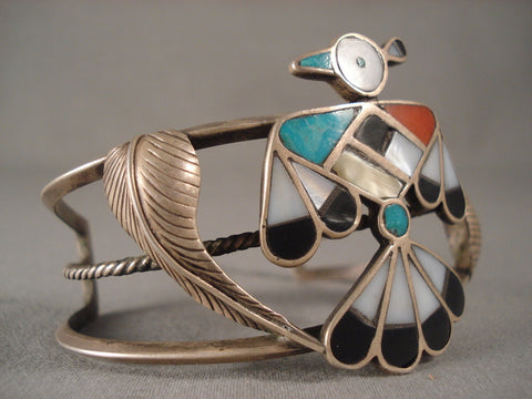 Very Old Huge Zuni Turquoise Silver Bracelet