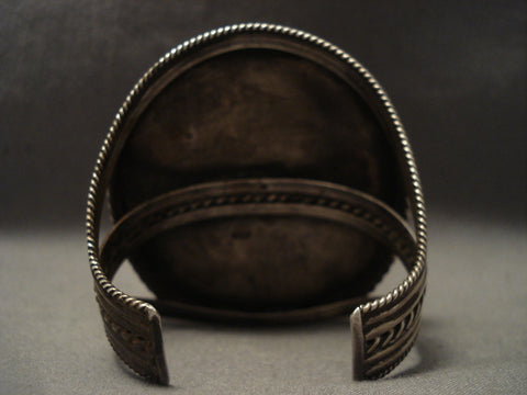 Massive Old Navajo Turquoise Silver Bracelet