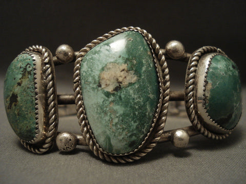 Museum Vintage Navajo Varascite Silver Bracelet