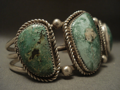 Museum Vintage Navajo Varascite Silver Bracelet