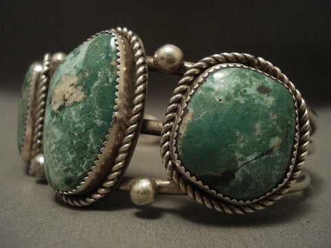 Museum Vintage Navajo Varascite Silver Bracelet