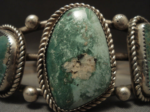 Museum Vintage Navajo Varascite Silver Bracelet