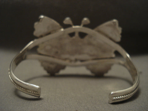 Huge 'Butterfly Love' Intense Hand Carved Butterfly Silver Bracelet