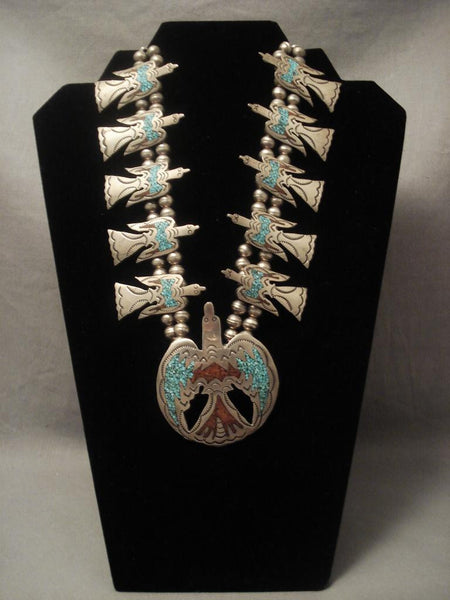 Museum Vintage Navajo Early Singer Family Waterbird Silver Necklace