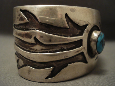Museum Vintage Navajo Bisbee 'Wind' Silver Bracelet