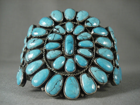 Colossal Vintage Navajo 'Tears Of Joy' Blue Diamond Turquoise Bracelet