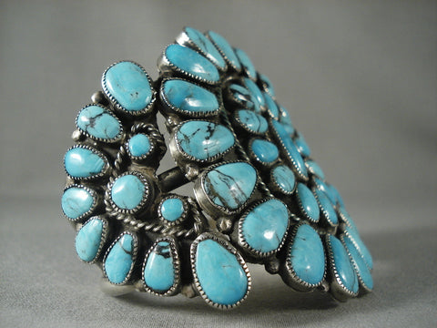 Colossal Vintage Navajo 'Tears Of Joy' Blue Diamond Turquoise Bracelet