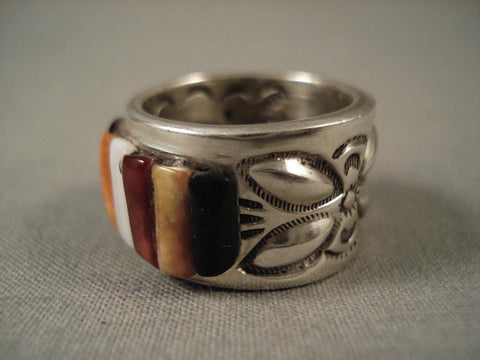 Extremely Detailed Vintage Navajo Adakai Silver Ring