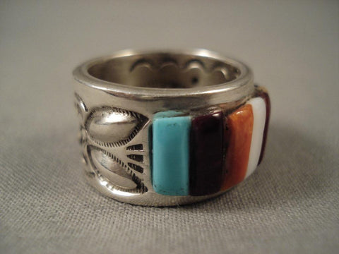 Extremely Detailed Vintage Navajo Adakai Silver Ring