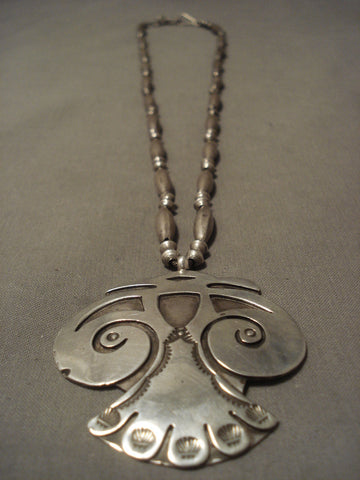 One Of The Oldest Vintage Hopi Silver Necklace